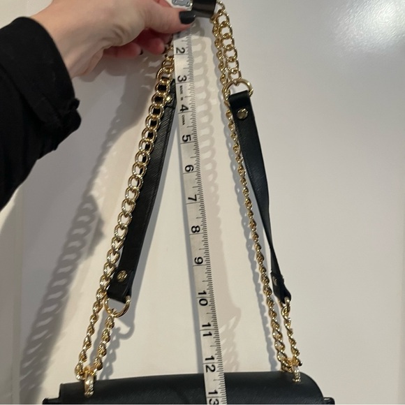 Kate Landry Black Chain Strap Crossbody Bag Tassel Detail Like New - Picture 12 of 15